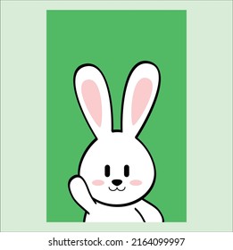 kawaii cute bunny rabbit illustration line art vector design