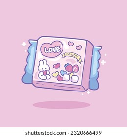  kawaii cute candies mascot illustration