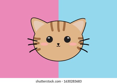 Kawaii Cute Cat Illustration Character 