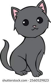 Kawaii Cute Cat Kitten Vector