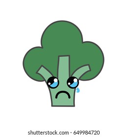 kawaii cute crying broccoli vegetable
