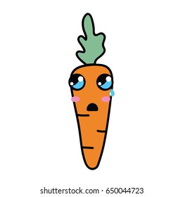 kawaii cute crying carrot vegetable