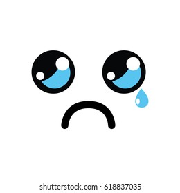 Kawaii Cute Crying Face Icon