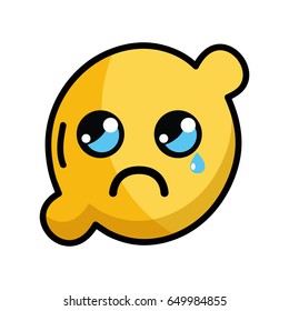 kawaii cute crying lemon fruit