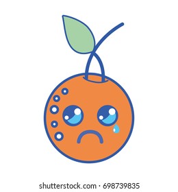 kawaii cute crying orange fruit