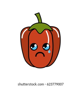 kawaii cute crying pepper vegetable