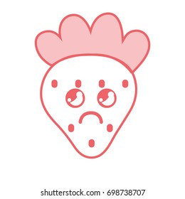 kawaii cute crying strawberry fruit