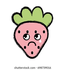kawaii cute crying strawberry fruit