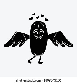 kawaii cute cucumber solid icon fruit valentine