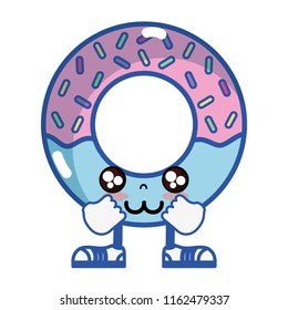 kawaii cute donut with arms and legs