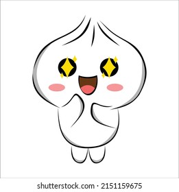 kawaii cute doodle steamed bun illustration line art