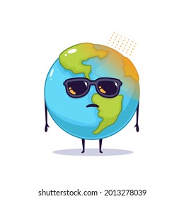 Kawaii cute earth illustration design
