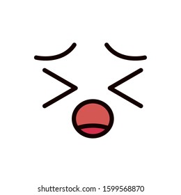 kawaii cute face expression eyes and mouth vector illustration