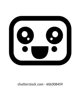 Kawaii cute face icon