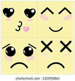 Kawaii cute faces