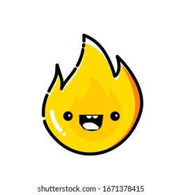 Kawaii Cute fire Illustration Character
