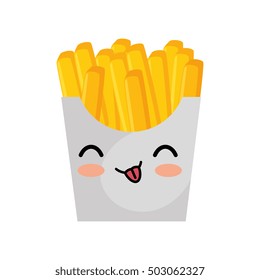 kawaii cute french fries box icon