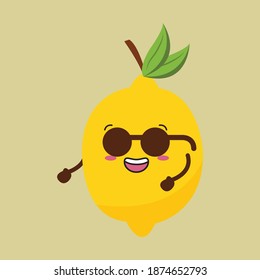 Kawaii cute fruits lemon vitamins C