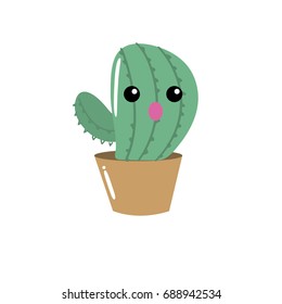 kawaii cute funny cactus plant