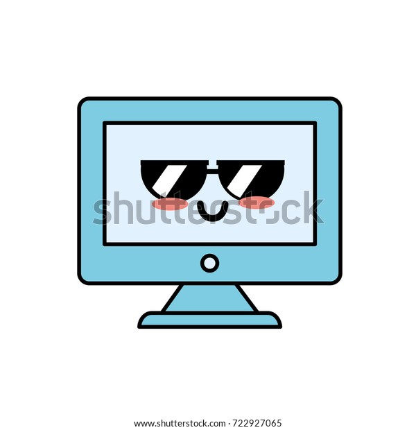 Kawaii Cute Funny Computer Technology Stock Vector (Royalty Free ...