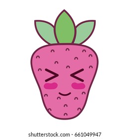 kawaii cute funny strawberry fruit