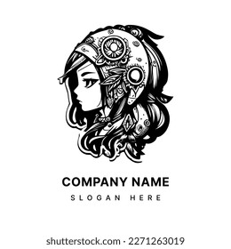 Kawaii Cute Girl logo is a charmingly delightful design, featuring a cute anime-style girl 