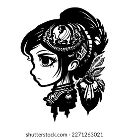 Kawaii Cute Girl logo is a charmingly delightful design, featuring a cute anime-style girl 