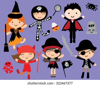 Kawaii Cute Halloween Costumed Kids