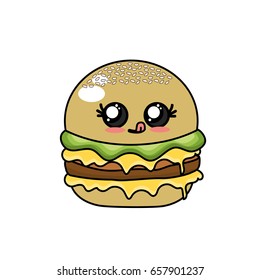 kawaii cute hamburger fast food