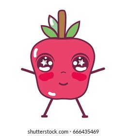 kawaii cute happy apple fruit