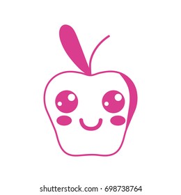 kawaii cute happy apple fruit