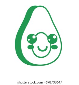kawaii cute happy avocado fruit