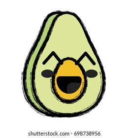 kawaii cute happy avocado fruit