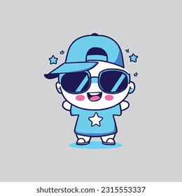 kawaii cute happy boy t shirt design
