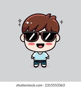 kawaii cute happy boy t shirt design