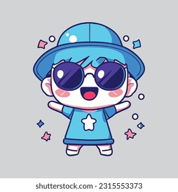 kawaii cute happy boy t shirt design