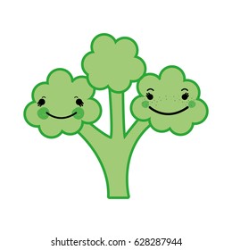 kawaii cute happy broccoli vegetable