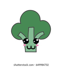 kawaii cute happy broccoli vegetable
