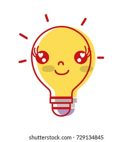 kawaii cute happy bulb idea