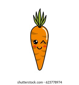 kawaii cute happy carrot vegetable