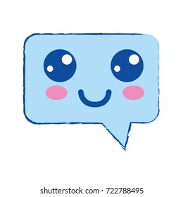 kawaii cute happy chat bubble