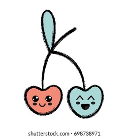 kawaii cute happy cherry fruit