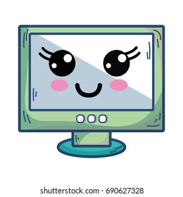 Kawaii Cute Happy Computer Technology Stock Vector (Royalty Free ...