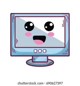 Kawaii Cute Happy Computer Technology Stock Vector (Royalty Free ...