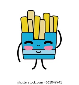 kawaii cute happy fries french food