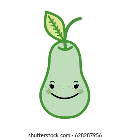 kawaii cute happy pear fruit