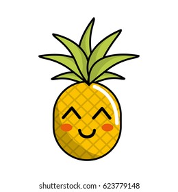 kawaii cute happy pineapple vegetable
