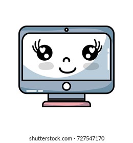 Computer Screen Illustration Smile Emoticons Computer Stock Vector ...