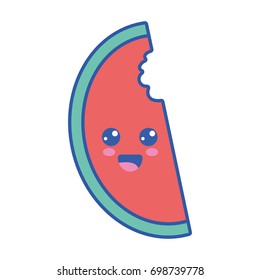 kawaii cute happy slice apple fruit