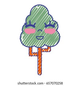 kawaii cute happy tree ecology